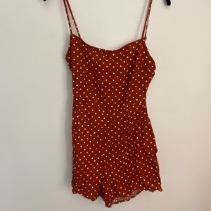 NWT Pacsun Rust polka dot romper
